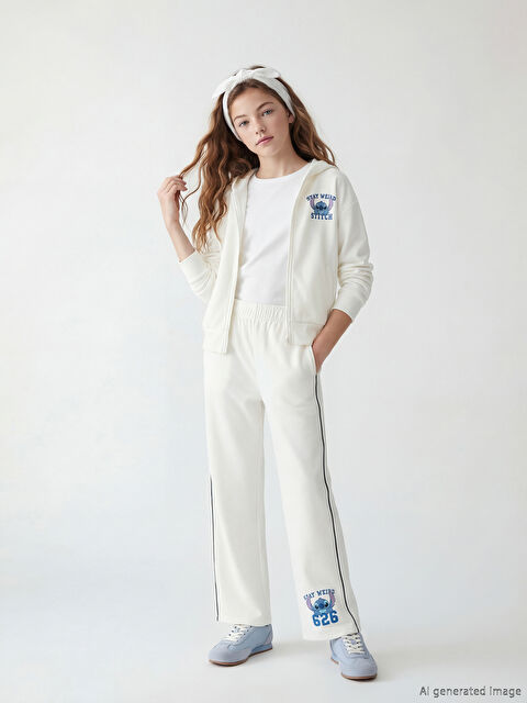 LCW Kids Stitch Baskılı Kız Çocuk Soft Touch Eşofman Altı - S6KS01Z4-R9J