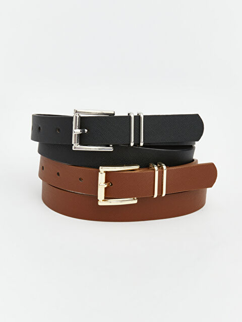 LCW ACCESSORIES Deri Görünümlü Kadın Kemer 2'li - S6KS21Z8-RQL