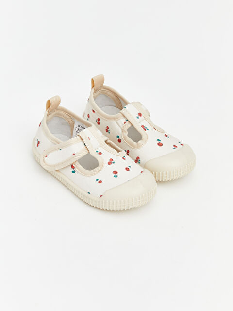 LCW STEPS Kiraz Baskılı Cırt Cırtlı Kız Bebek İlk Adım Ayakkabısı - S6KT13Z1-LQA