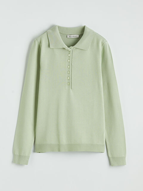 LCWAIKIKI Classic Polo Yaka Kadın Triko Kazak - S6KT25Z8-3FT