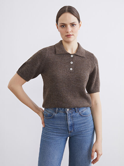 LCWAIKIKI Classic Polo Yaka Kadın Triko Kazak - S6KT26Z8-D3G