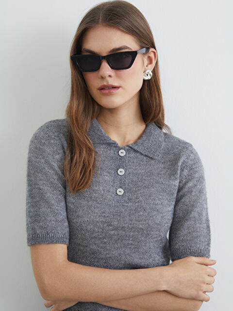 LCWAIKIKI Classic Polo Yaka Kadın Triko Kazak - S6KT26Z8-CT3