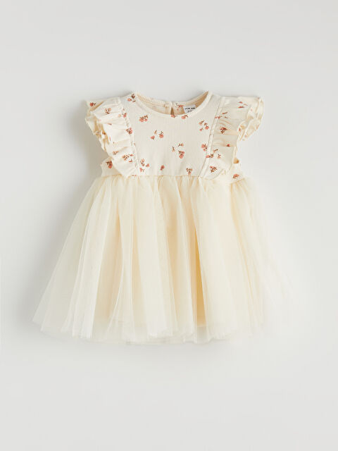 LCW baby Çiçekli Fırfırlı Kız Bebek Tütü Elbise - S6KT47Z1-LRB