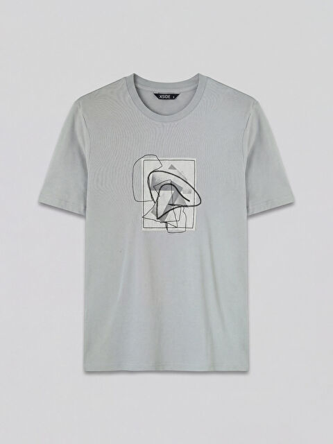 XSIDE Bisiklet Yaka Baskılı Erkek Penye Tişört