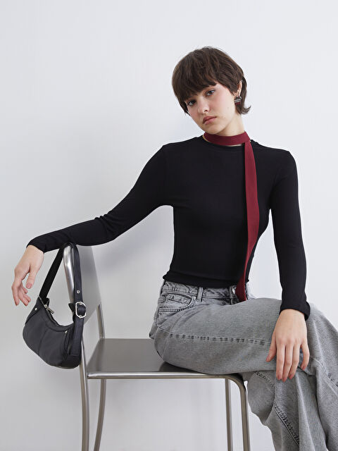 XSIDE Bisiklet Yaka Fitilli Kadın Body	 - S6KU06Z8-CVL