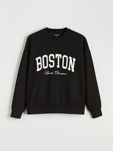 XSIDE Boston Baskılı Soft Touch Kadın Sweatshirt	 - S6KU14Z8-CVL