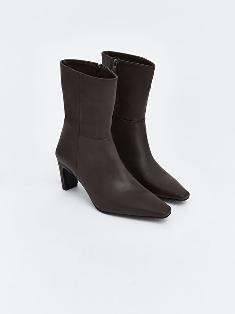 KOOR Deri Görünümlü Kadın Topuklu Bot - S6KU27Z8-RKQ