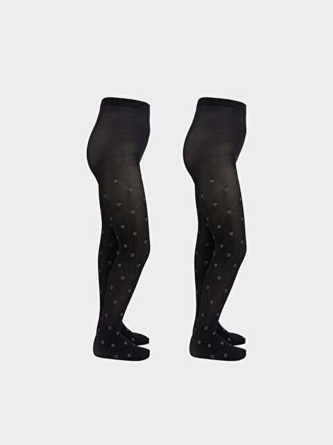 LC WAIKIKI Desenli Kız Çocuk İnce Külotlu Çorap 2'li - S6KU36Z4-CVL