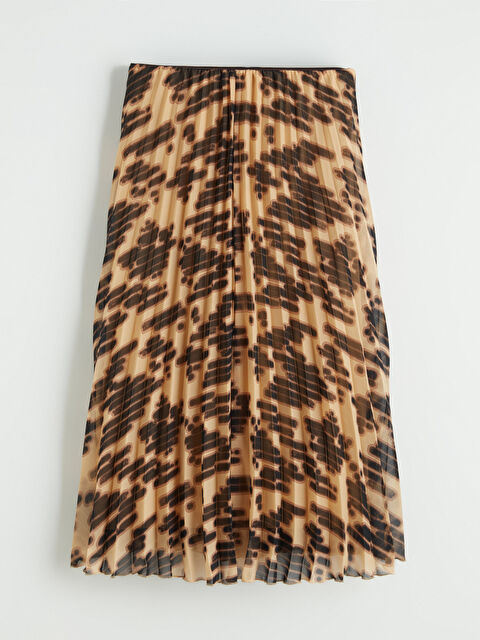 LCWAIKIKI Classic Beli Lastikli Desenli Şifon Pileli Etek - S6KU47Z8-LQY