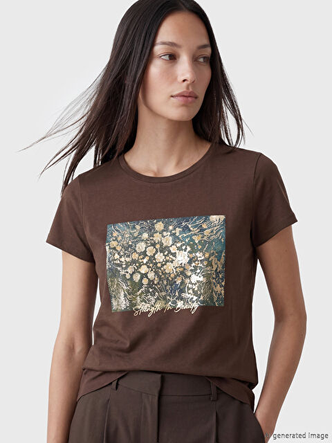 LCW EVERYDAY Tricou Imprimat cu Guler Rotund pentru Femei