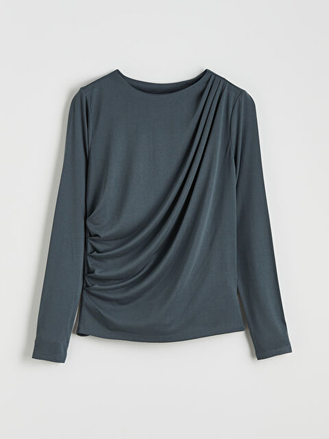 LCWAIKIKI Classic Bisiklet Yaka Büzgülü Bluz - S6KU53Z8-GXP