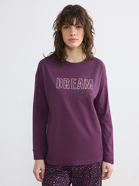 LCW DREAM Bisiklet Yaka Baskılı Kadın Pijama Takım - S6KU71Z8-LTM