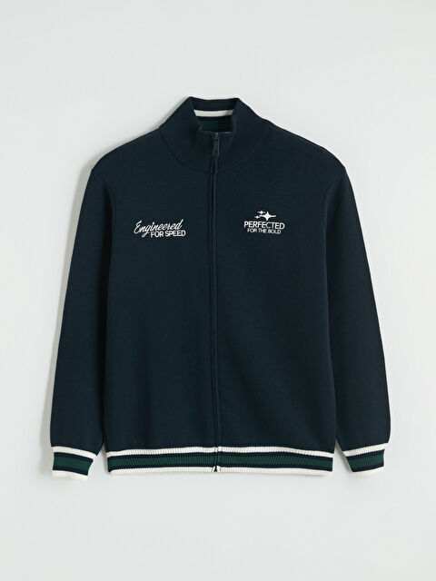 XSIDE Dik Yaka Nakışlı Erkek Triko Hırka - S6KV13Z8-HRZ