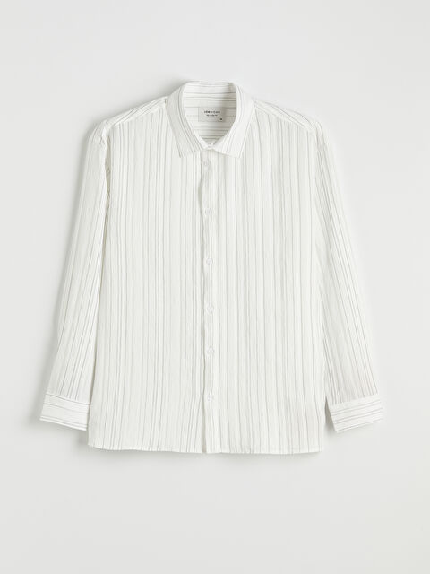 LCW Vision Regular Fit Çizgili Poplin Erkek Gömlek - S6KV18Z8-LJX