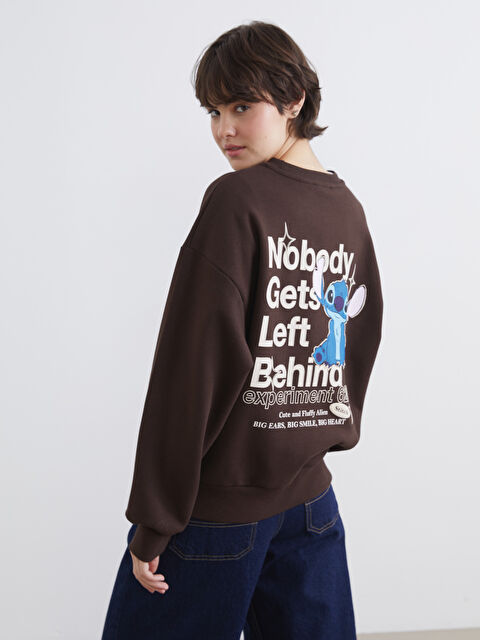 XSIDE Stitch Baskılı Oversize Kadın Kalın Sweatshirt - S6KV41Z8-8HG