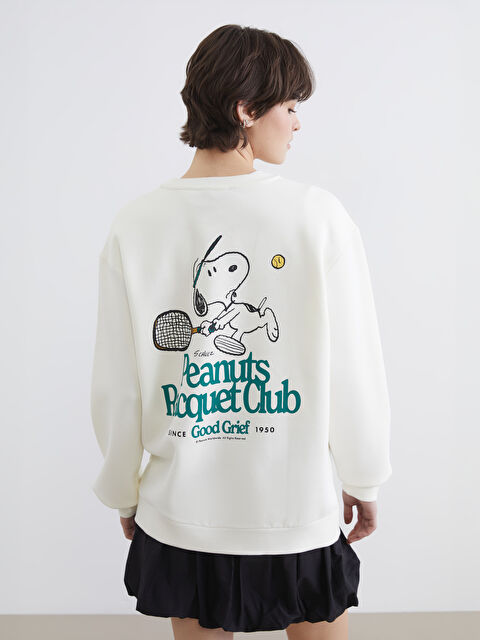 XSIDE Snoopy Baskılı Oversize Kadın Kalın Sweatshirt - S6KV43Z8-F0B