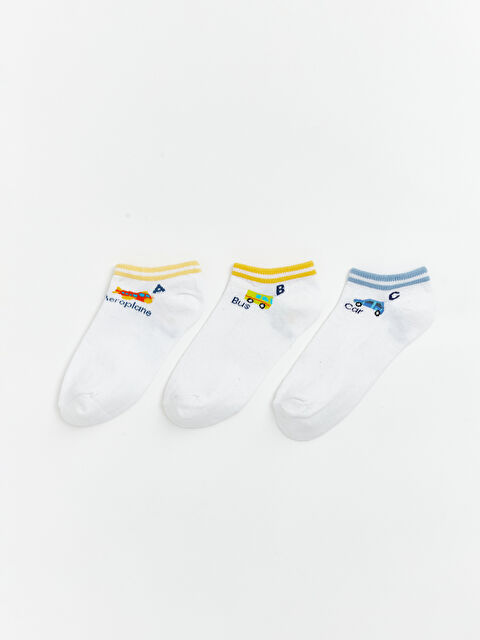 LCW Kids Desenli Erkek Çocuk Patik Çorap 3'lü - S6KV46Z4-J5E