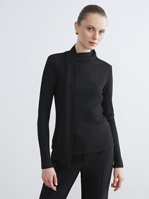 LCWAIKIKI Classic Şal Detaylı Dik Yaka Kadın Body - S6KV49Z8-CVL