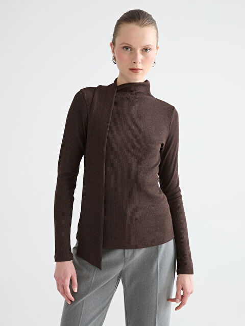 LCWAIKIKI Classic Şal Detaylı Dik Yaka Kadın Body - S6KV49Z8-HSK