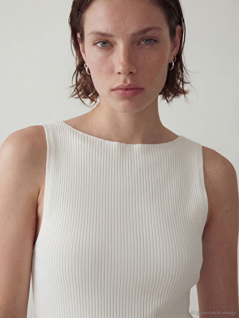 LCW EVERYDAY Kayık Yaka Fitilli Kadın Triko Kazak - S6KV94Z8-R9J