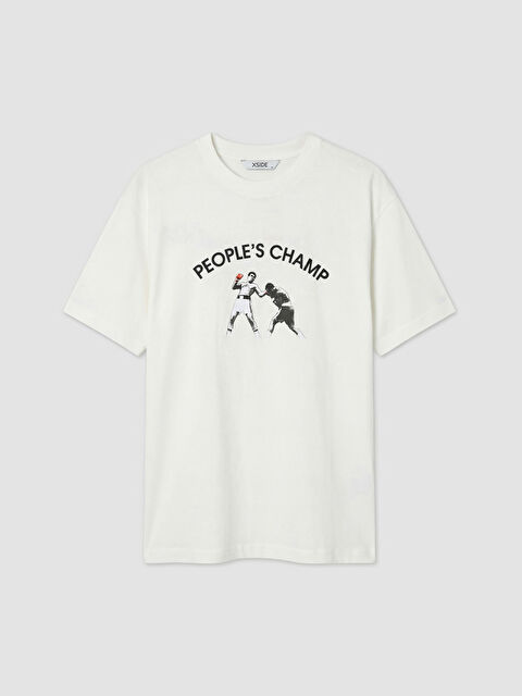 XSIDE Bisiklet Yaka Muhammed Ali Baskılı Erkek Tişört