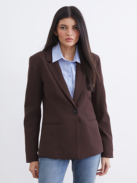 LCW Vision Krep Kadın Blazer Ceket - S6KY65Z8-DJ7