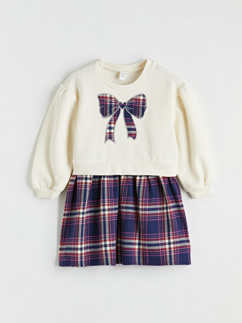 LCW Kids Bisiklet Yaka Ekose Pileli Kız Çocuk Kalın Elbise	 - S6KY79Z1-FES