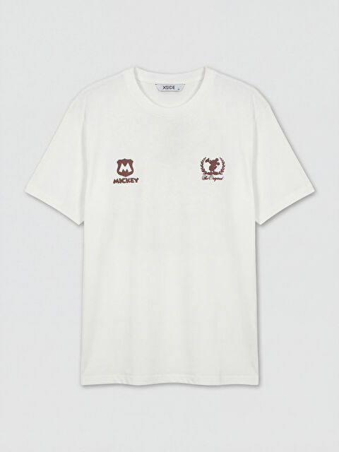 XSIDE Bisiklet Yaka Mickey Mouse Baskılı Erkek Tişört