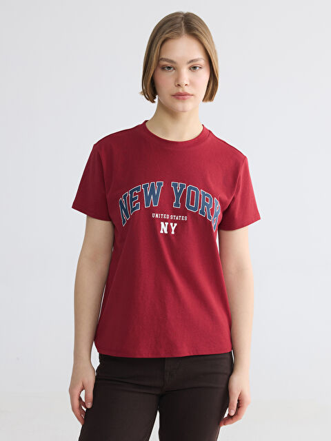 XSIDE Женщины Бордовый Футболка