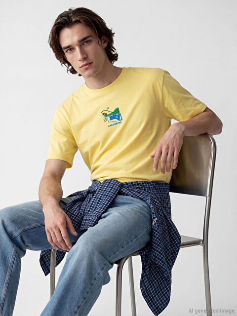 XSIDE Crew Neck California Printed Men's T-Shirt