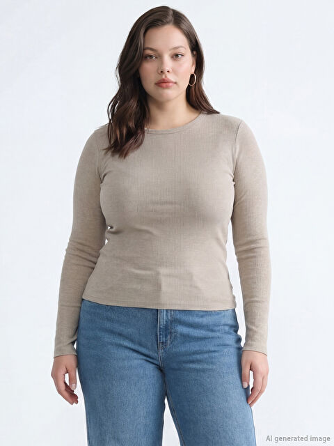 LCW EVERYDAY Әйелдерге арналған дөңгелек жағалы боди - S6L042Z8-MXN