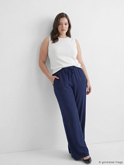 LCW Modest Beli Lastikli Modal Karışımlı Kadın Pantolon - S6L065Z8-HSA