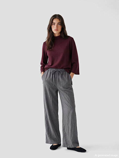 LCW Modest Beli Lastikli Modal Karışımlı Kadın Pantolon - S6L065Z8-HJU