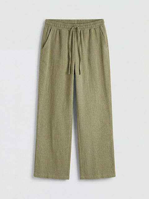 LCW Comfort Beli Lastikli Dokulu Kadın Pantolon - S6L067Z8-CS5