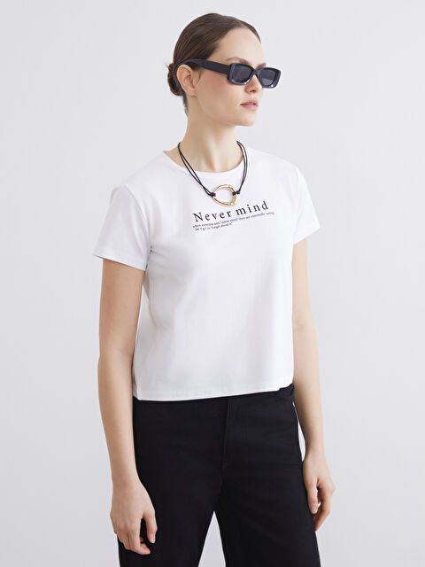 LCW ECO Bisiklet Yaka Kadın Tişört - S6L077Z8-J5E