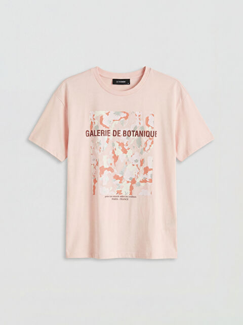 LC WAIKIKI Bisiklet Yaka Paris Baskılı Kadın Tişört - S6L118Z8-G4V