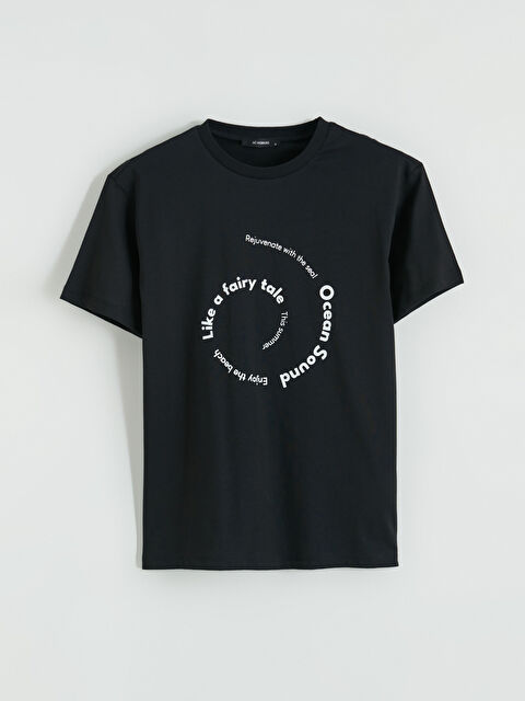 LCW ECO Bisiklet Yaka Baskılı Kadın Tişört - S6L124Z8-CVL