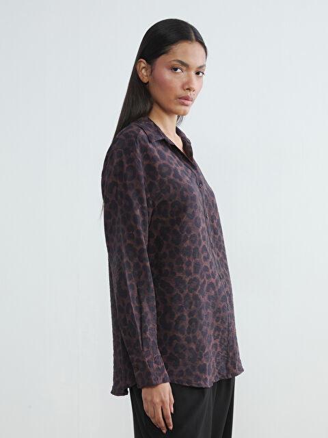 LCWAIKIKI Classic Leopar Desenli Kadın Gömlek - S6L242Z8-LQY