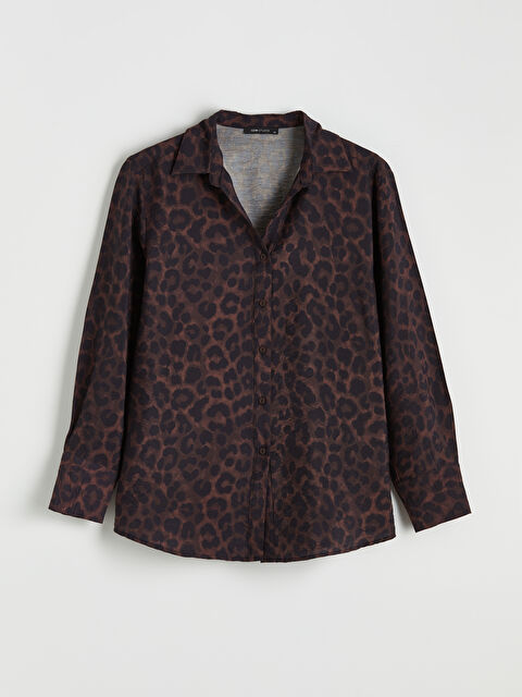 LCWAIKIKI Classic Leopar Desenli Kadın Gömlek - S6L242Z8-LQY
