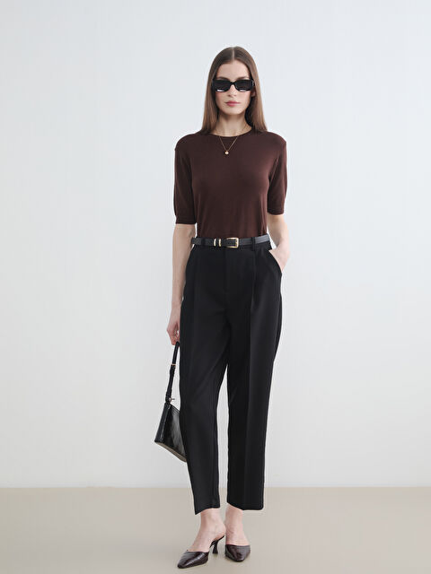 LCW Modest Beli Kemerli Pileli Kadın Kumaş Pantolon - S6L248Z8-CVL