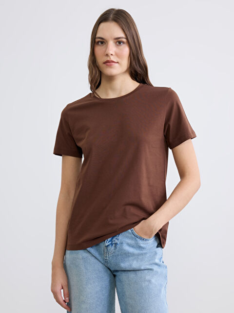 LCW ECO Bisiklet Yaka Kadın Tişört - S6L253Z8-HJN