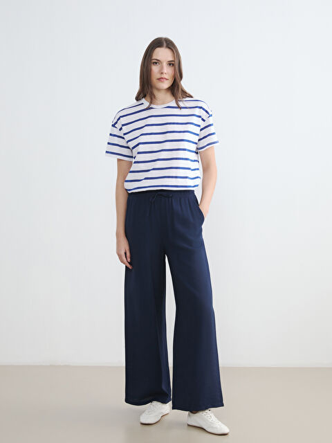 LCW Comfort Beli Lastikli Geniş Paça Kadın Pantolon - S6L259Z8-HEL