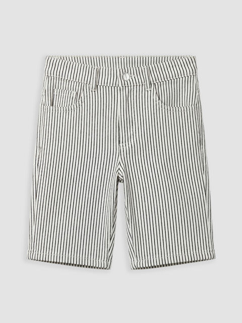 LC WAIKIKI Çizgili Erkek Çocuk Jean Şort
