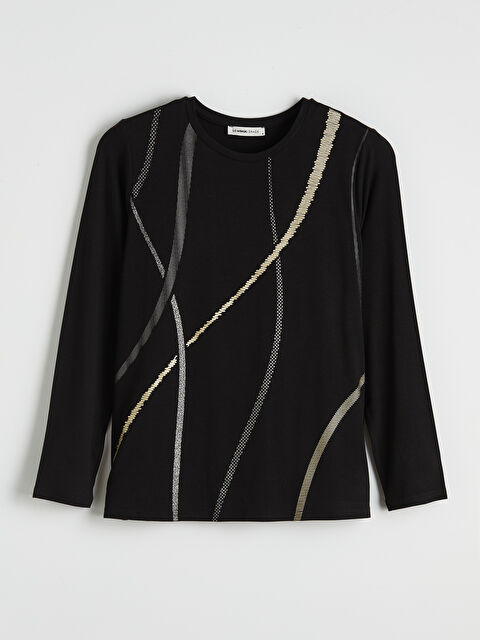 LCW Grace Bisiklet Yaka Desenli Bluz - S6L417Z8-CVL