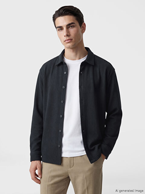 LCW Vision Regular Fit Çizgili Erkek Gömlek