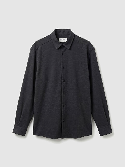 LCW Vision Regular Fit Erkek Dokulu Triko Gömlek - S6L432Z8-L8N