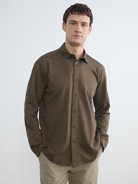 LCW Vision Regular Fit Erkek Dokulu Gömlek - S6L432Z8-L9M