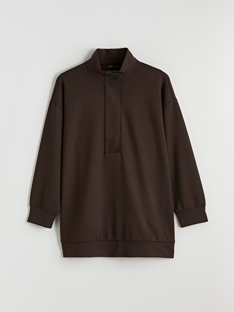 LCW Modest Soft Touch Oversize Kadın Sweatshirt Tunik - S6L448Z8-HDB