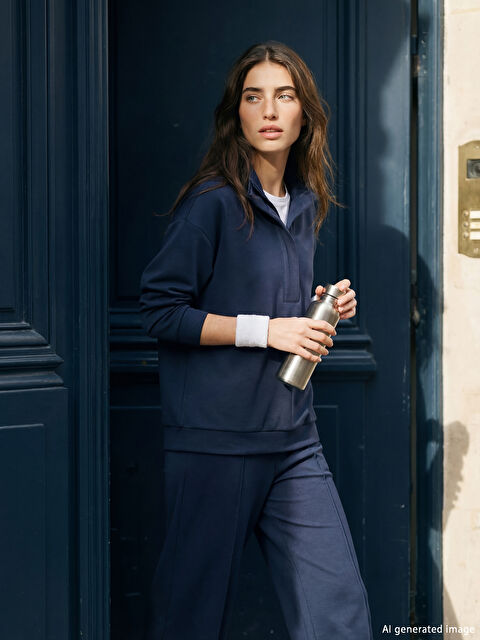 LCW Modest Soft Touch Oversize Kadın Sweatshirt Tunik - S6L448Z8-HRZ