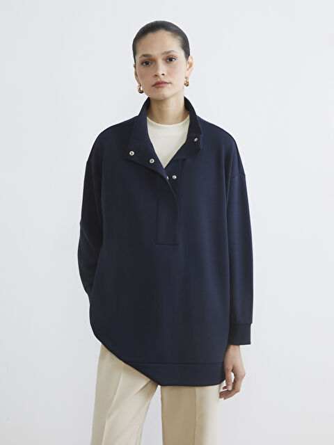 LCW Modest Soft Touch Oversize Kadın Sweatshirt Tunik - S6L448Z8-HRZ